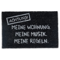 Relaxdays Kokosmatte Meine Wohnung schwarz 40,0 x 60,0 cm