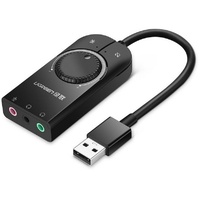 UGREEN External USB Sound Adapter (USB), Soundkarte, Schwarz