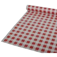 Papstar Tischdecke Karo 81611 rot, weiß 80,0 cm x