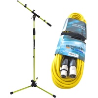 Keepdrum MS106 YW Mikrofonständer Gelb + 6m XLR Kabel