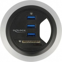 DeLock Tisch-Hub, 3x USB-A 3.0, Cardreader, USB-A 3.0 [Stecker]