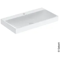 Geberit ONE Waschtisch Abgang vertikal, 90cm, Hahnloch mittig, weiß/KeraTect