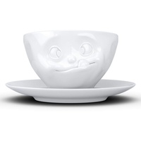 Fiftyeight PRODUCTS / Tassen / Kaffeetasse „Lecker“ weiß,