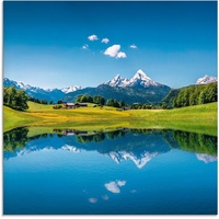 Artland Glasbild »Landschaft in den Alpen«, Berge, (1 St.),