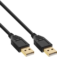 InLine USB 2.0 Kabel, A an A, schwarz, Kontakte
