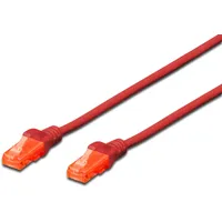 Digitus DK-1617-010/R RJ45 Netzwerkkabel, Patchkabel CAT 6 U/UTP Rot