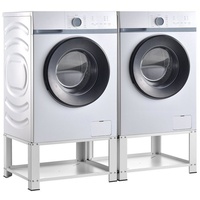 [en.casa]® Waschmaschinen-Sockel 2-fach Cremlingen 150 kg Weiß
