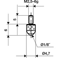 Käfer Messeins.D.3mm L.6mm KGL M2,5 Ku.z.Messuhren KÄFER