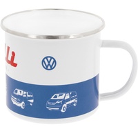 VW Collection - Volkswagen Große Emaille Kaffee-Tee-Tasse-Becher-Haferl für Camping