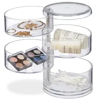 Relaxdays Kosmetik-Organizer mit drehbaren Fächern, Make Up Kit f.