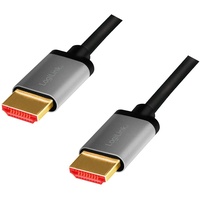 Logilink CHA0105 - HDMI Anschlusskabel 8K/60 Hz, Alu, schwarz/grau,