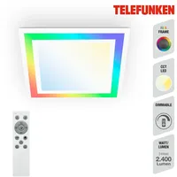 Telefunken LED Panel LED Deckenleuchte, Deckenlampe dimmbar, inkl. Fernbedienung,