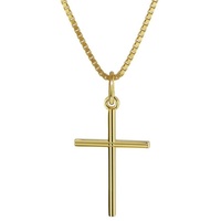 Trendor Kreuz-Anhänger Gold 333 mit goldplattierter Halskette, 38 cm
