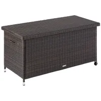 Tectake tectake® Auflagenbox Kiruna mit Kunststoffgeflecht, 120x55x61,5cm, 270l