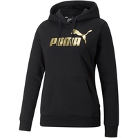 Puma Damen ESS+ Metallic Logo Hoodie FL schwarz