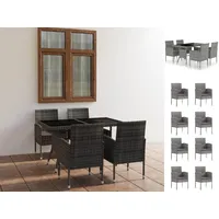 VidaXL 5-tlg Garten-Essgruppe Poly Rattan Anthrazit und Grau