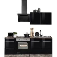 Kochstation Küchenzeile »KS-Brindisi«, ohne Geräte, Breite 210 cm, schwarz