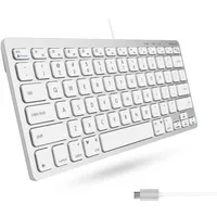 Macally UCSLIMKEYCA, kompakte USB-C-Tastatur für Mac, US QWERTY Tasten-Layout