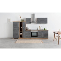 Kochstation Küchenzeile »KS-Samos«, mit E-Geräten, Breite 330 cm, grau