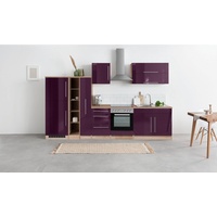 Kochstation Küchenzeile »KS-Samos«, mit E-Geräten, Breite 330 cm, lila