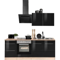 Kochstation Küchenzeile »KS-Brindisi«, ohne Geräte, Breite 210 cm, schwarz