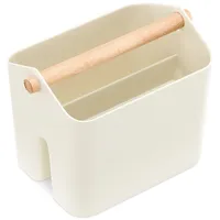 Navaris Aufbewahrungsbox mit Holzgriff - 2 Fächer Box Organizer