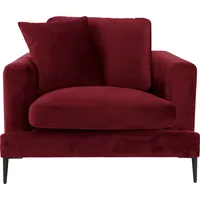 LEONIQUE Sessel »Cozy Loungesessel«, mit Metallbeinen und Zierkissen, rot