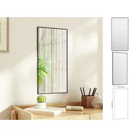 VidaXL Türspiegel Schwarz 30x60 cm Glas und Aluminium