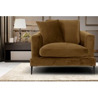 LEONIQUE Sessel »Cozy Loungesessel«, mit Metallbeinen und Zierkissen, gelb