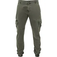 URBAN CLASSICS Washed Twill Cargohose Olive 40