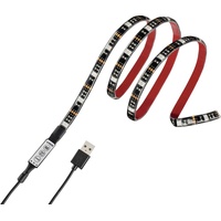 Hama USB-LED-Leuchtband mit integrierter Bedieneinheit, RGB, 1m - Schwarz/Rot