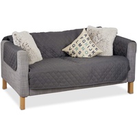 Relaxdays Relaxdays, Grau Sofaschoner 2 Sitzer, schützender Überwurf Sofa