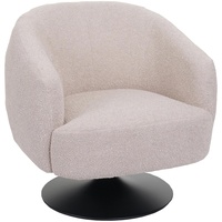 Mendler Lounge-Sessel HWC-J76, Cocktailsessel Sessel drehbar, Bouclé Stoff Metall