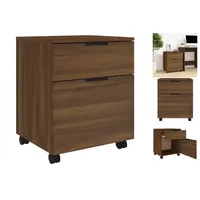 VidaXL Mobiler Aktenschrank mit Rollen Braun Eichen-Optik 45x38x54 cm