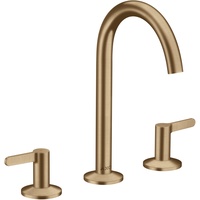 Hansgrohe Axor One 3-Loch Waschtischarmatur 170 Push-Open Ablaufgarnitur brushed