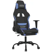 VidaXL Gaming-Stuhl mit Massage & Fußstütze Schwarz und Blau