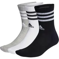 Adidas 3-Streifen Cushioned Crew Socken 3 Paar Medium Grey