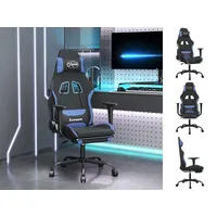 VidaXL Gaming-Stuhl mit Fußstütze Schwarz und Blau Stoff