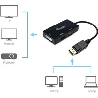 Equip 133441 Displayport zu VGA /HDMI /DVI Adapter schwarz