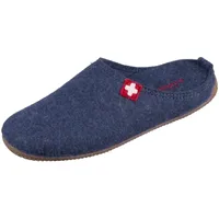 Living Kitzbühel Hausschuhe Filzpantoffel Wolle Schweizer Kreuz midnight navyblau