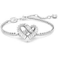 Swarovski Armband Rhodiniertes Damenarmband im Herz-Design mit Weißen Kristallen