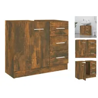 VidaXL Waschbeckenschrank Räuchereiche 63x30x54 cm Holzwerkstoff