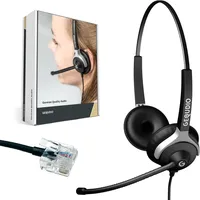 GEQUDIO Headset 2-Ohr für Unify mit Kabel - Schwarz