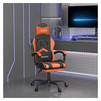 VidaXL Gaming-Stuhl mit Fußstütze Drehbar Schwarz & Orange Kunstleder