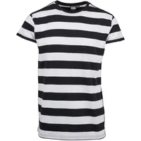 URBAN CLASSICS Block Stripe Tee in Schwarz, Größe S