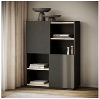 TemaHome Highboard »Nina«, Stauraumschrank aus Echtholzfurnier mit Metallfüssen, Breite