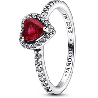 Pandora Ausgeprägtes Rotes Herz Ring aus Sterlingsilber mit Zirkonia