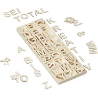 Relaxdays Holzbuchstaben Set, 162 TLG, Großbuchstaben A-Z, &-Zeichen, 3