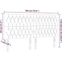 VidaXL LED Kopfteil Dunkelbraun 180x7x118/128 cm Stoff - Braun