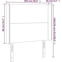 VidaXL LED Kopfteil Dunkelblau 103x16x118/128 cm Samt